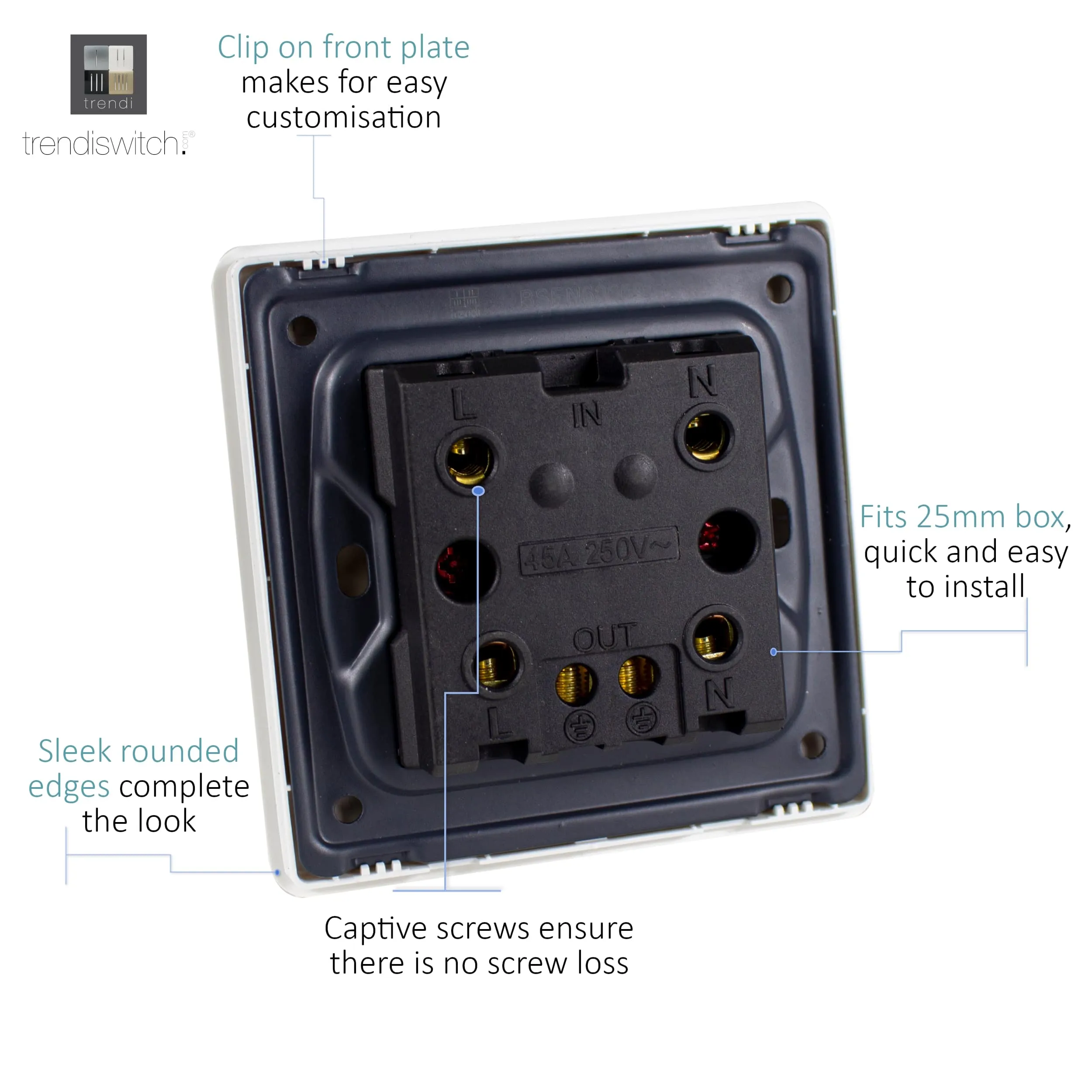 Cool Grey Wiring Accessories Trendi Decorative Screwless Cool Grey Wiring Accessories Trendi Decorative Screwless